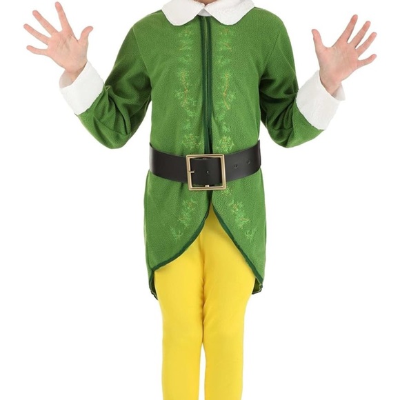 Festive Elf Costume for Kids - Green and Yellow - Picture 7 of 7